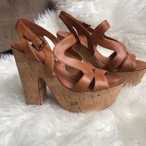 ASH | Hysteria leather and cork platform heels